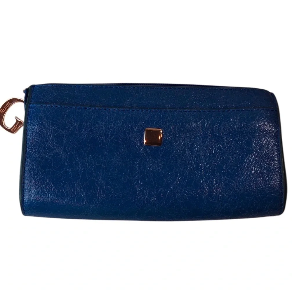 La Gioe di Toscana by Sharon Gioe Blue Leather Women's Wallet NEW